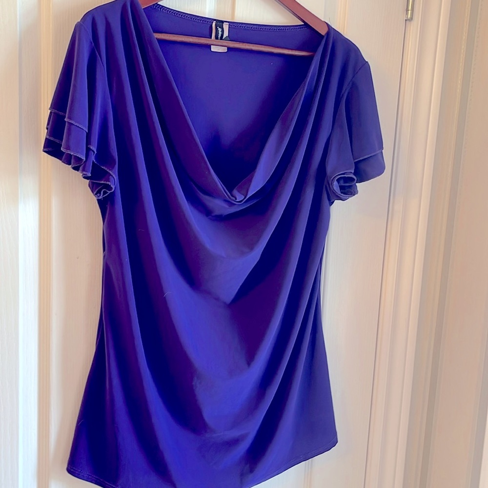 Purple short sleeved blouse